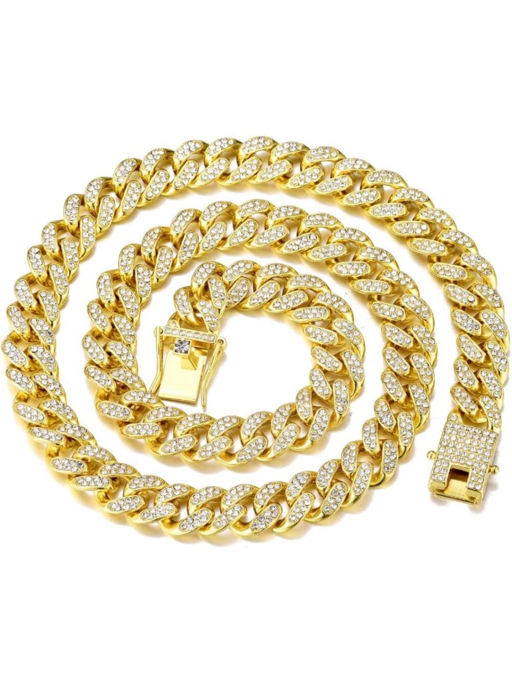 Iced Out Cuban Link Chain Necklace for Men | Stylish Miami Jewelry Accessory